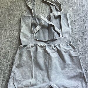 FP Movement by Free People Gray Athletic Romper
